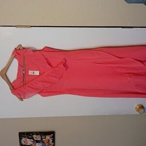 Loft NWT crinkle ruffle midi dress woman's 4